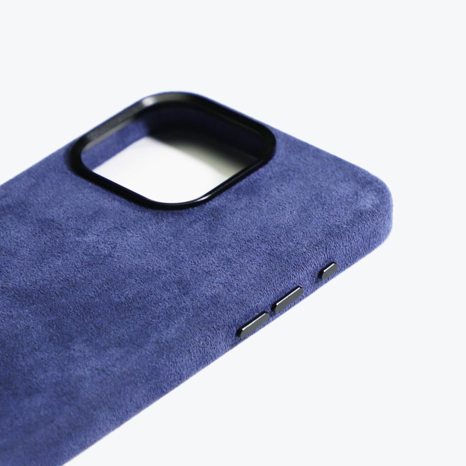 for Alcantara Full-Wrap Phone Case for iPhone 15 Series, Compatible with Mag-Safe Wireless Charging, Handmade Full-Wrap Italian Synthetic Suede Cover (for iPhone 15 Pro, Violet Bluel)