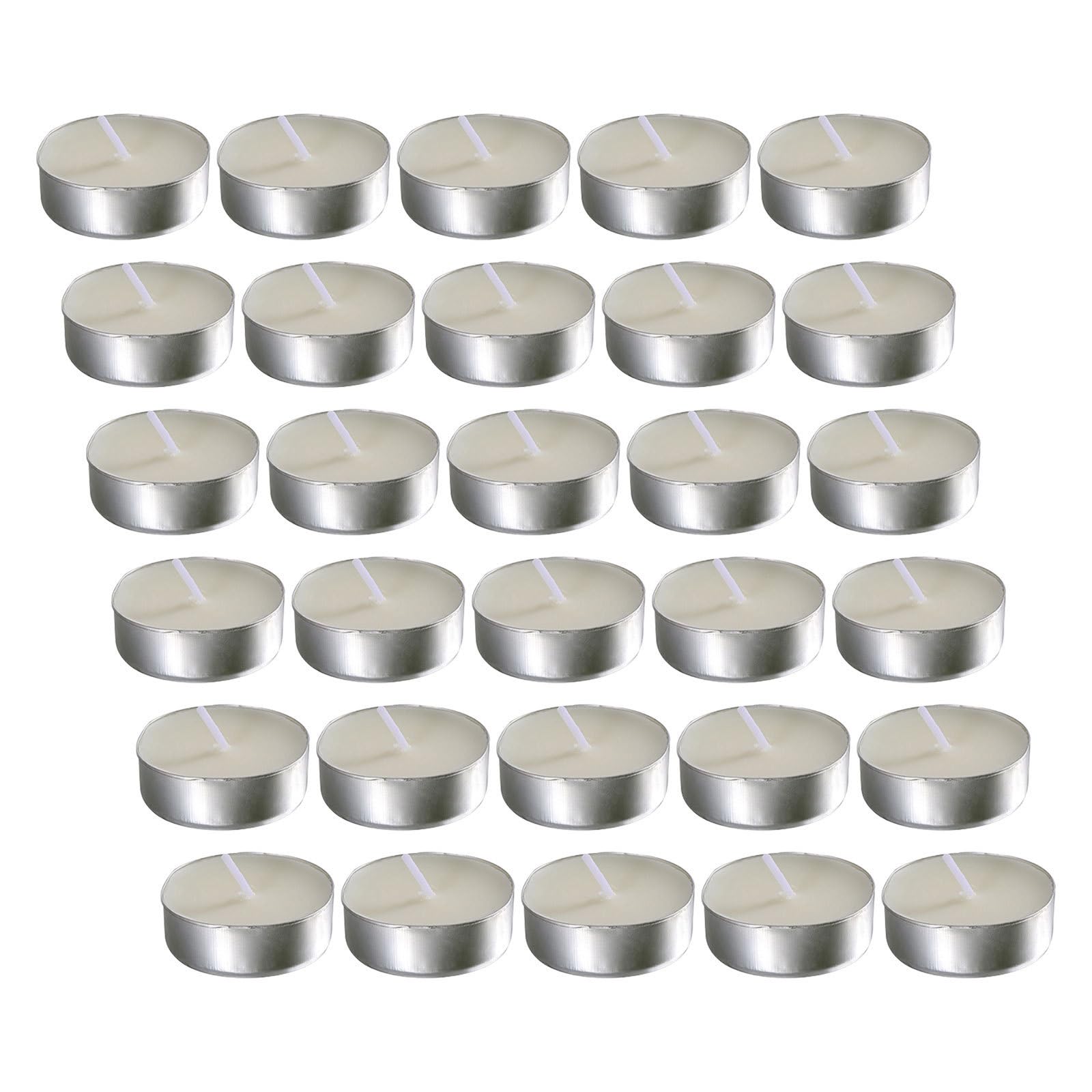 Beavorty 150 Unidades Velas Votivas de Té sin Aroma en Vaso de Aluminio para Decoración Versátil en Fiestas y Cenas Ambiente Romántico y Elegante