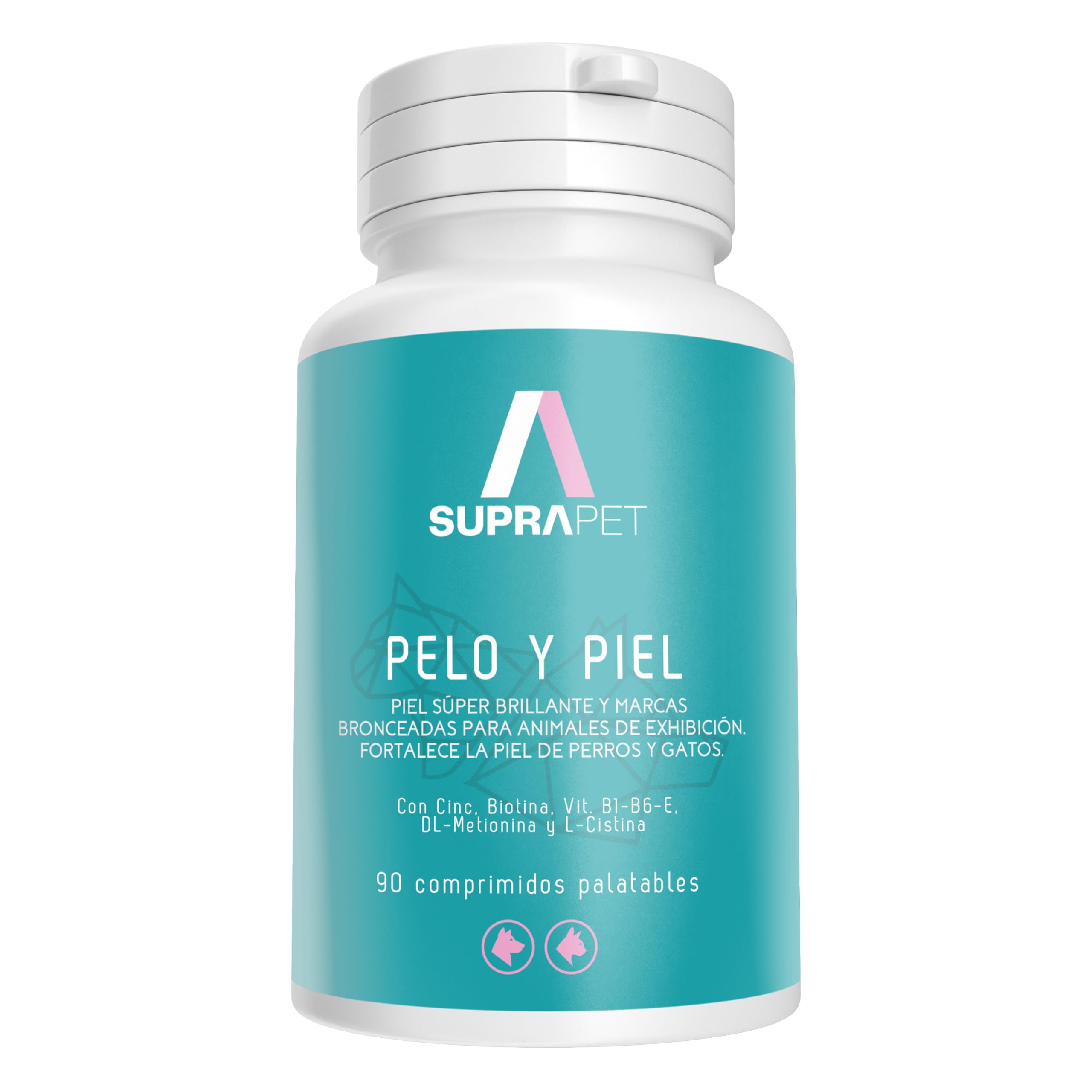 Suprapet, Pelo y Piel para Perros y Gatos 30 Comprimidos a Base de Biotina, Zinc, Vitaminas B, Metionina y Cistina para el Bienestar y Brillo del Pelo | Pienso complementario