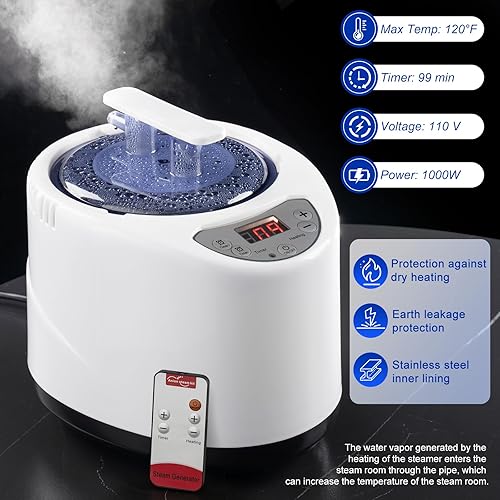 Miniatura 5 de X-Vcak Tienda de sauna de vapor portátil Oxford 31.5 * 31.5 * 70.9 in, negro y azul