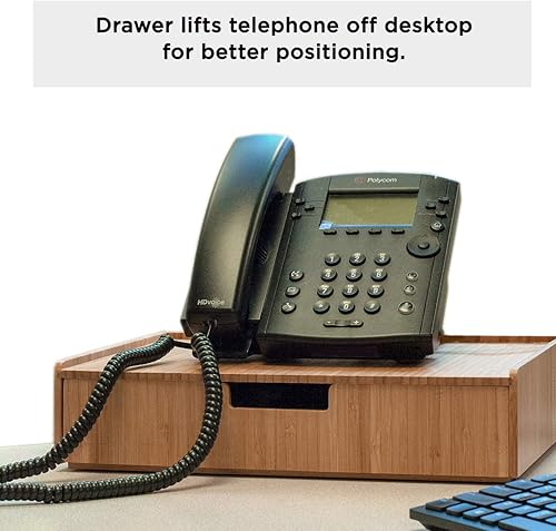 Miniatura 6 de MobileVision Cajón de bambú grande, soporte para monitor y solución de almacenamiento apilable para productos de oficina, bolígrafos, lápices,