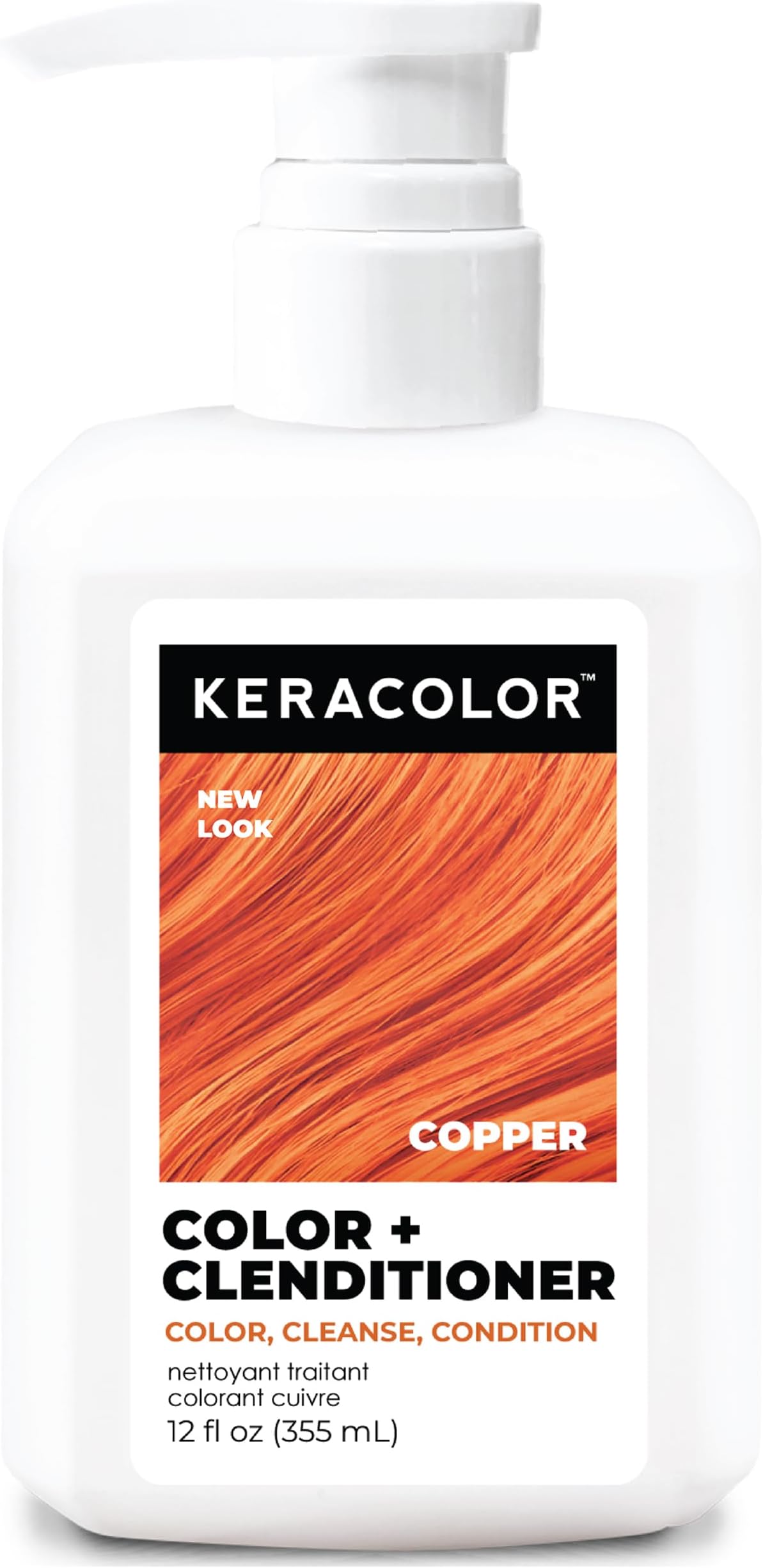 Keracolor Color + Clenditioner 3-in-1 Color-Depositing Conditioner, Gently Cleanses & Conditions, Semi-Permanent Hair Color, 23 Shades, 12 Fl Oz