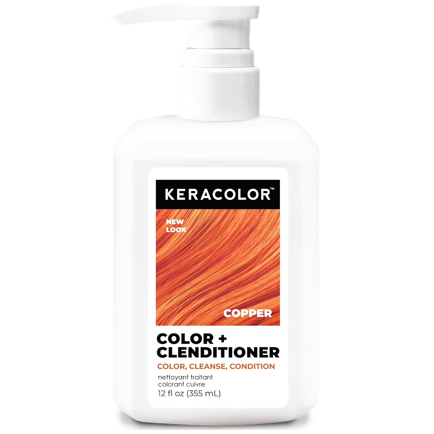 Keracolor Color + Clenditioner 3-in-1 Color-Depositing Conditioner, Gently Cleanses & Conditions, Semi-Permanent Hair Color, 23 Shades, 12 Fl Oz