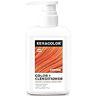 Vista 17 de Keracolor Color + Clenditioner 3-in-1 Color-Depositing Conditioner, Gently Cleanses & Conditions, Semi-Permanent Hair Color, 23 Shades, 12 Fl Oz