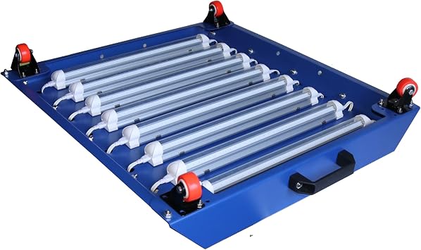 22 x 24 inch Movable LED Exposure Unit UV Exposure Unit Silk Screen Printing Light Box with 8 pcs LED Light Tubes Blue