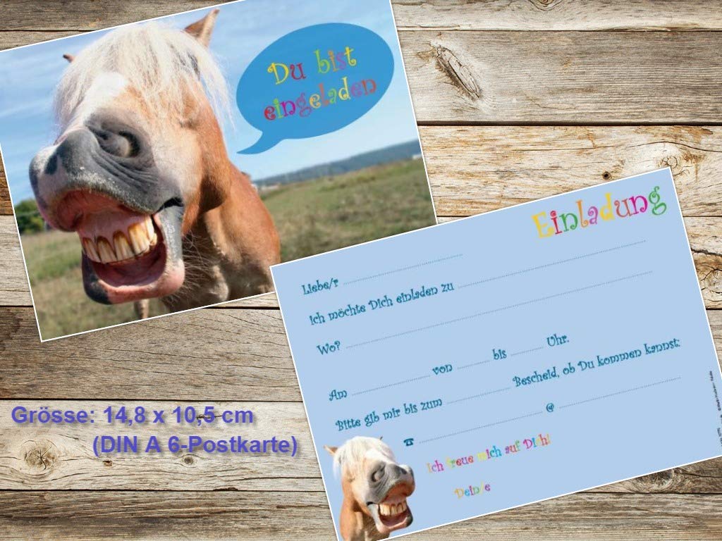 12 Inviti Di Compleanno Per Bambine Con Tema Cavallo E Prato | Biglietti A6 In Cartoncino 300g Con UV | Fai Da Te Compila E Invita | Ideali Per Feste A Tema