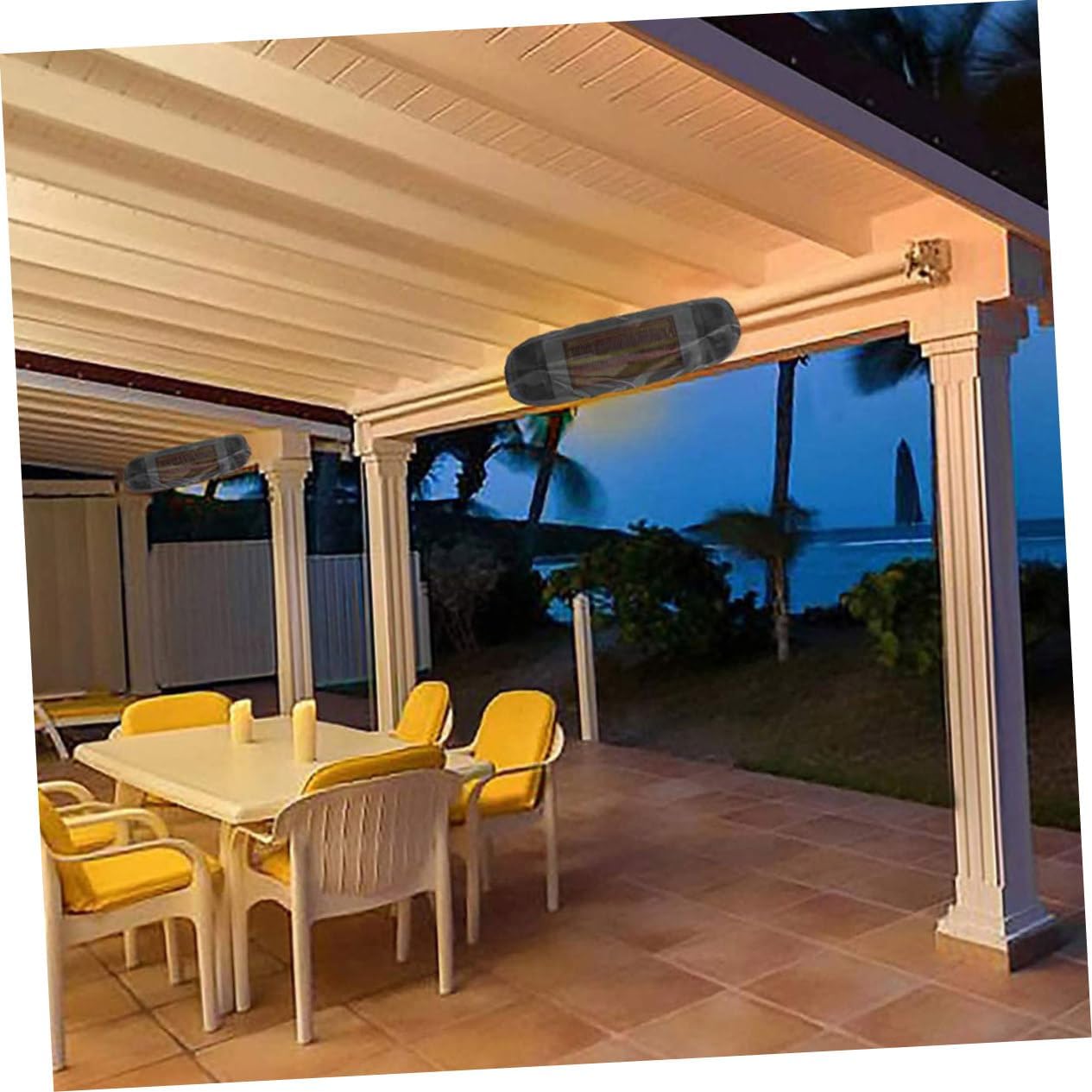 Happyyami 4pcs Patio Heater Cover Wall Plug Heater Patio Heater Top Cover Baseboard Heater Covers Patio Heater Protector Heater Sleeve Portable Deck Wall-mounted 420d Oxford Cloth