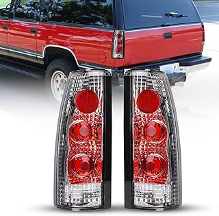 ROXX Tail Lights for 1988-1999 Chevy C/K 1500/2500/ 3500, 1992-1999 Chevy Suburban 1500/2500, 1992-1994 Chevy Blazer, 1995-2000 Tahoe, Tail Lights Pair 1988-1999 GMC Suburban/C/K/Yukon (Clear)
