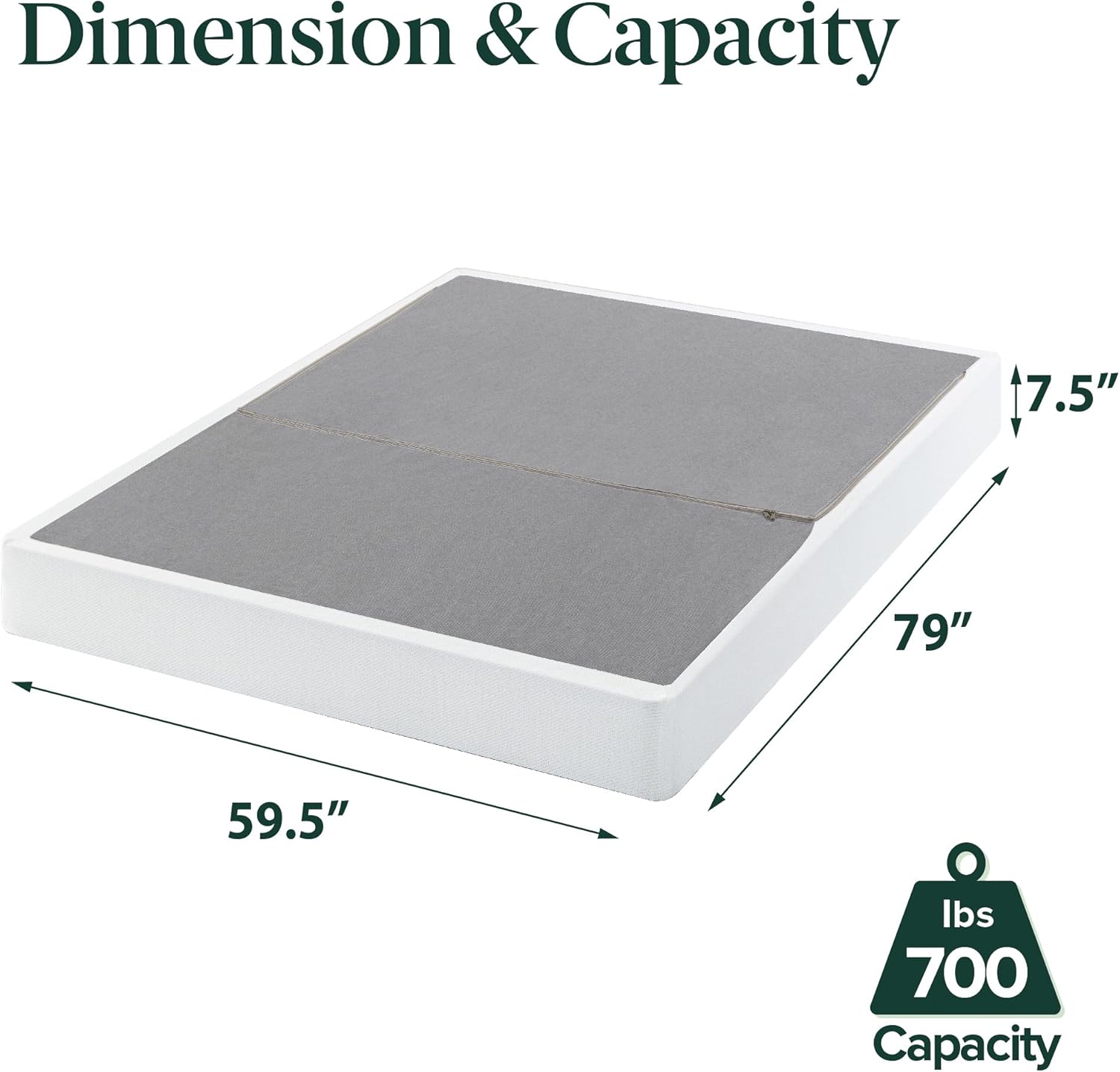 Sleep Master 7.5 inch Low Profile Bi-Fold Box Spring, Queen