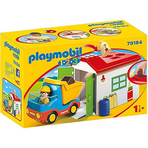 Playmobil 1.2.3 Construction Truck with Garage