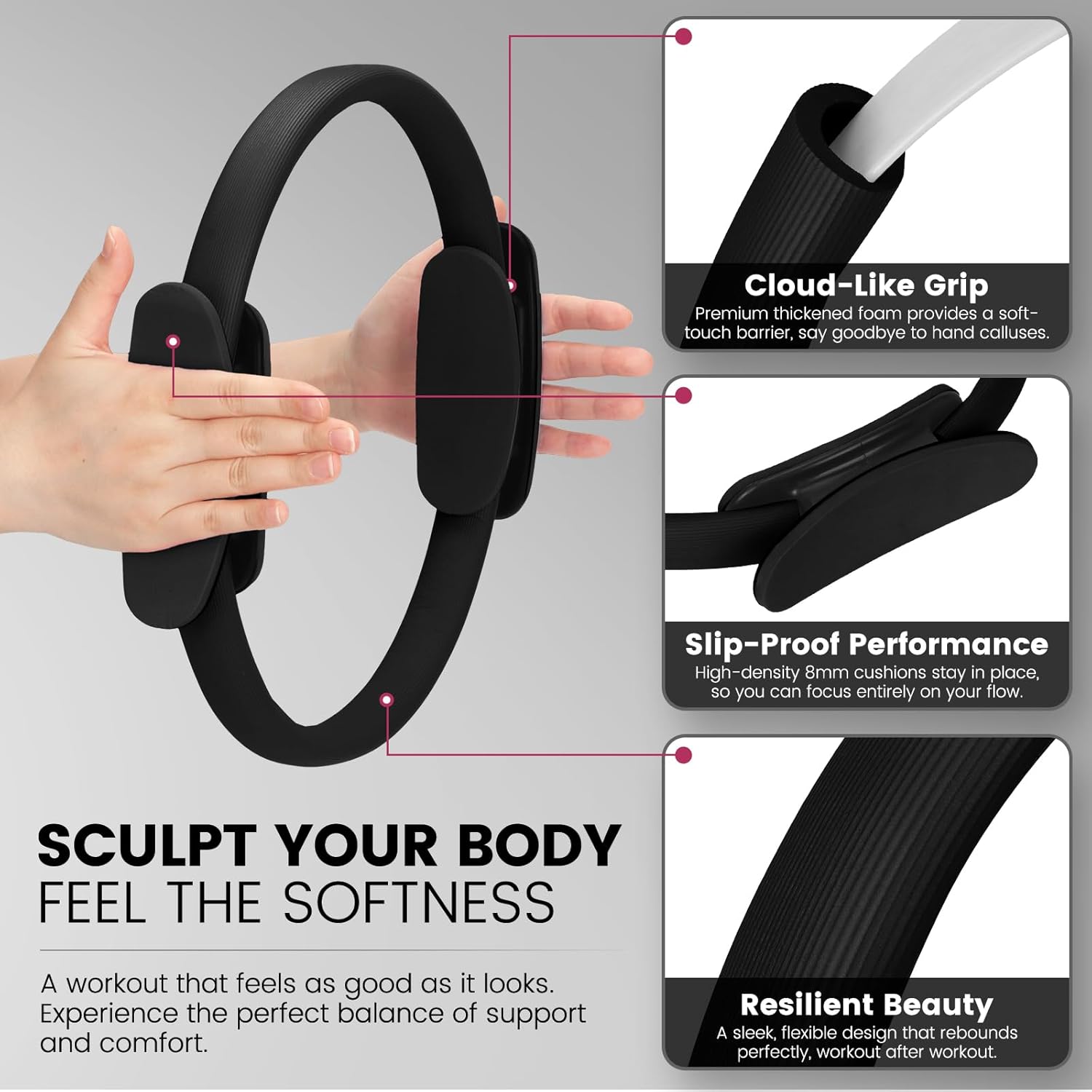 Pilates Kit for Women 13PCS, Pilates Ring and Ball Set with Magic Circle, Resistance Bands Set, Figure 8 Band, Yoga Ring & Grip Socks, Home Workout Equipment Essentials Starter Kit for Beginners