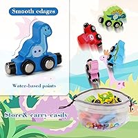 Vista 5 de NASHRIO Juguetes de dinosaurio para niños de más de 36 meses, juego de tren magnético de madera de dinosaurio, divertidos regalos educativos