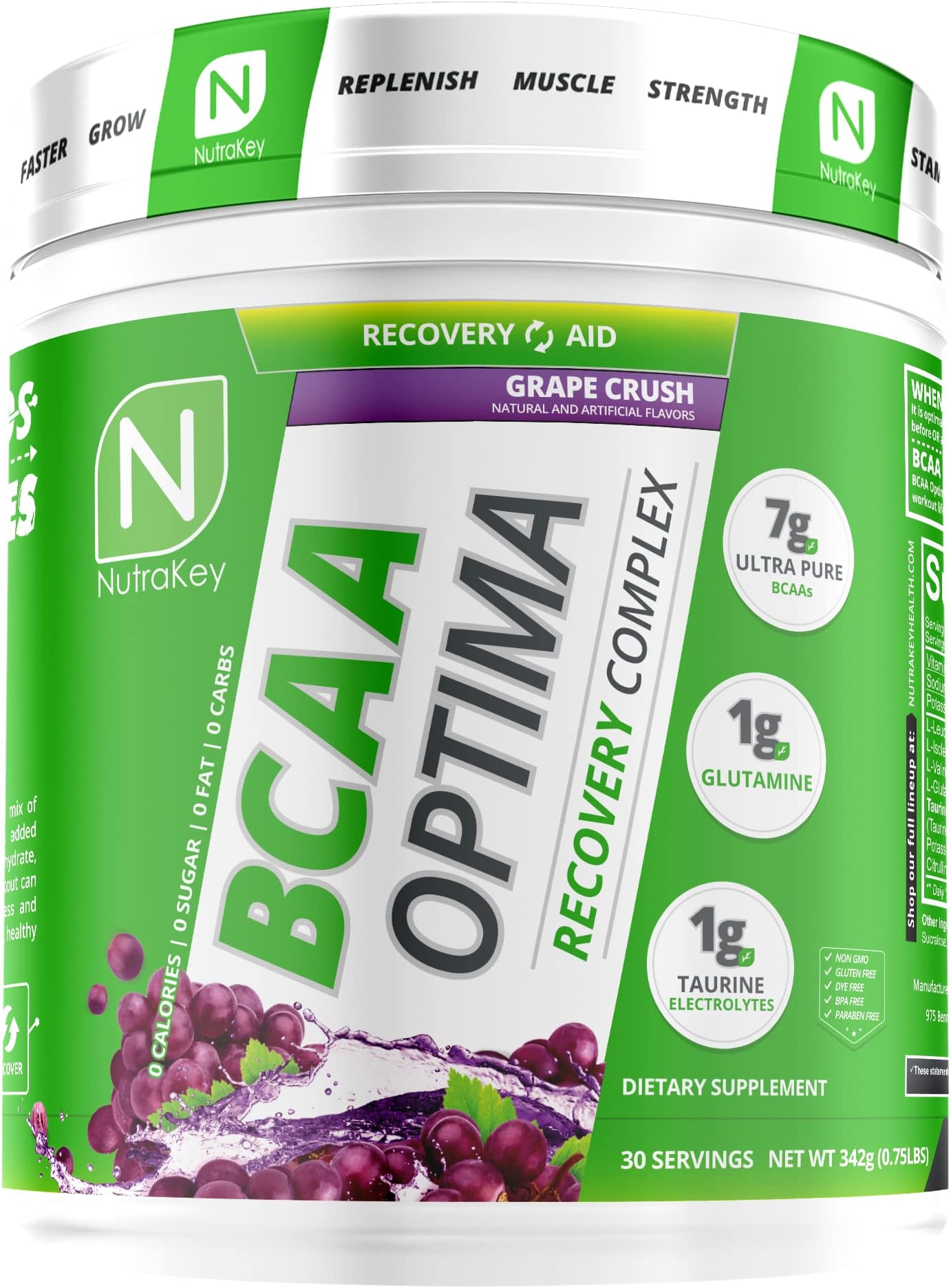 NUTRAKEYBCAA Optima Post Workout Product, Grape Crush, 15.55 Ounce