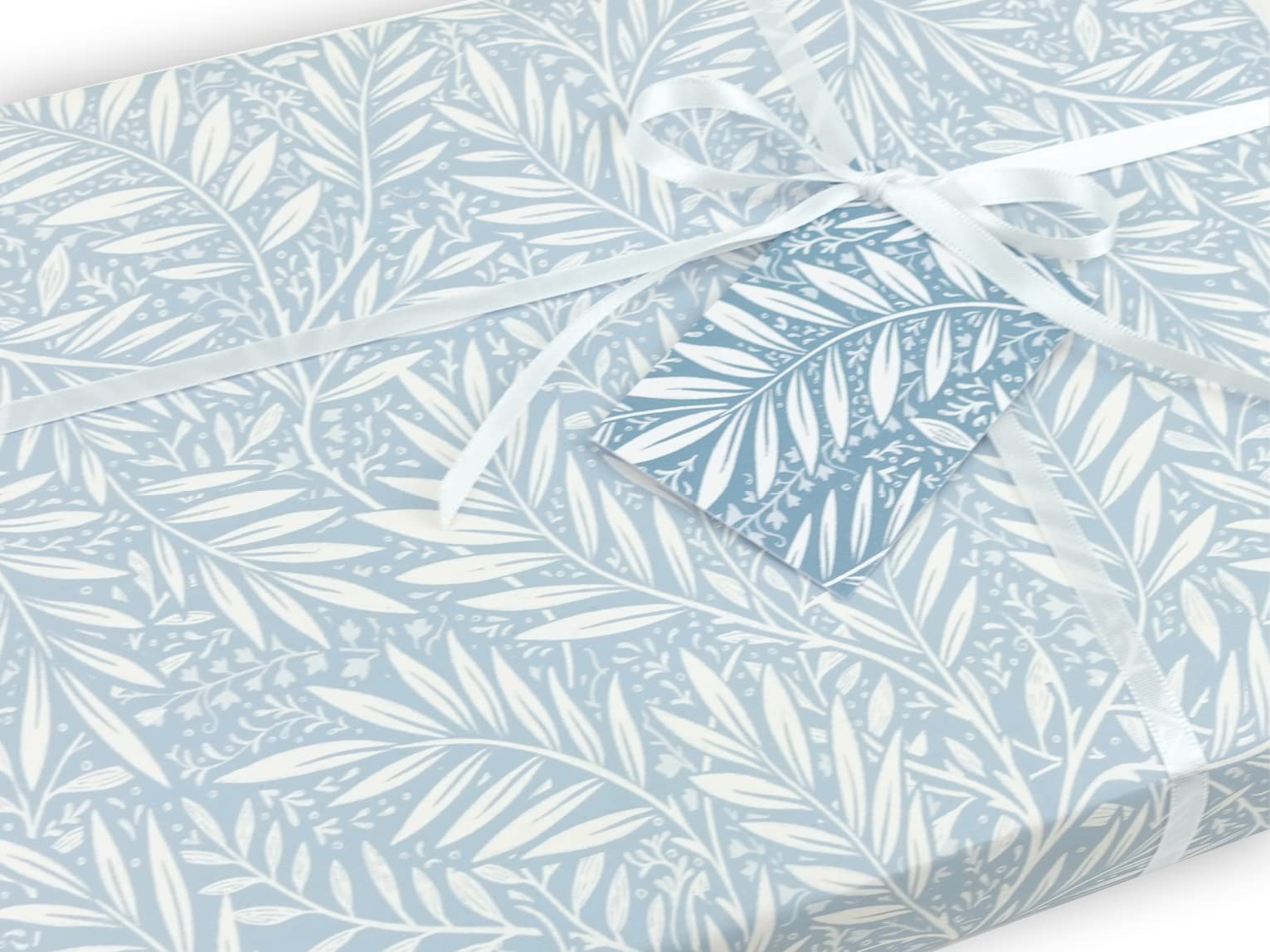 William Morris inspired floral wrapping paper | Quality Sheet + Tag | Zero plastic packaging (10 Sheets + 10 Tags)