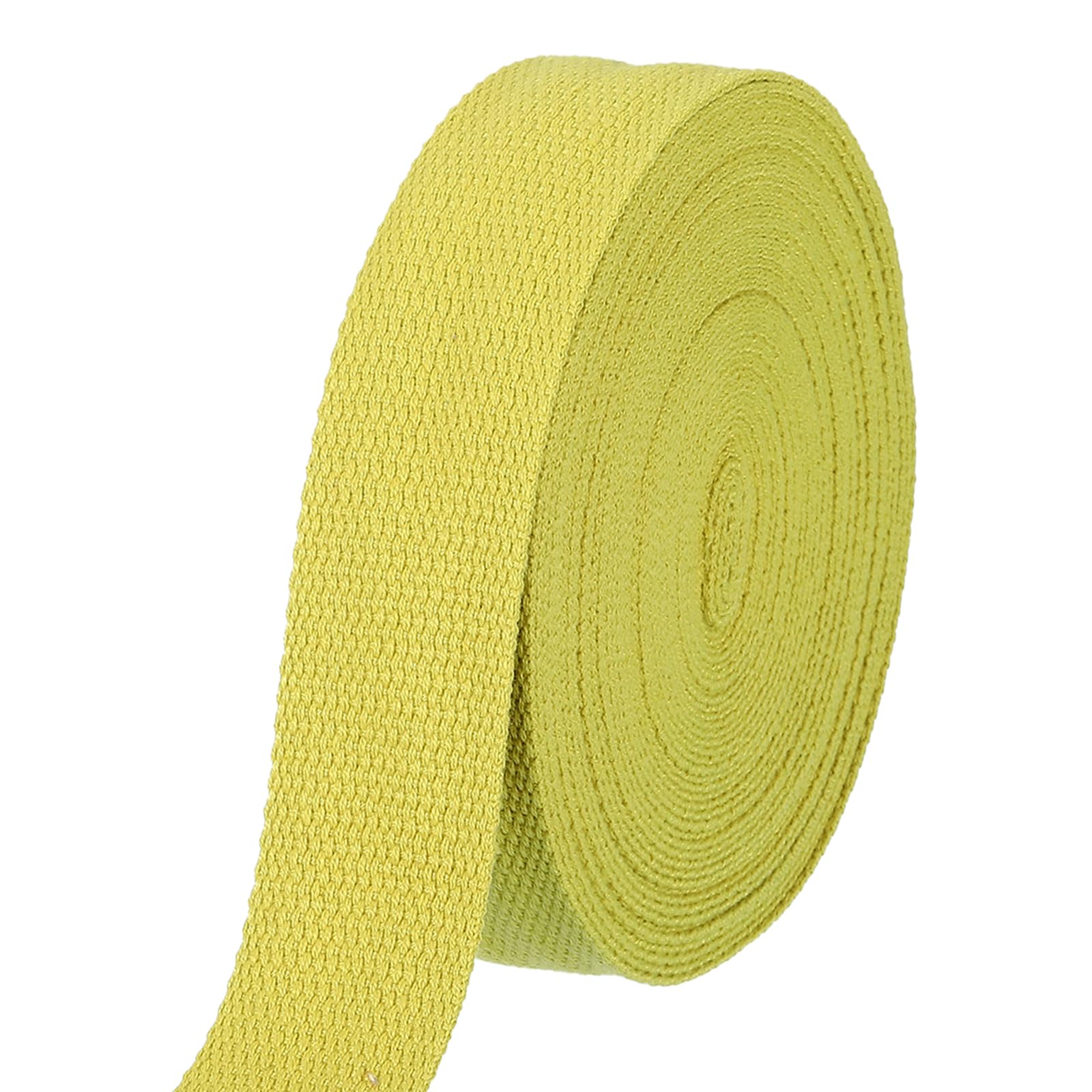 sourcing map Cotton Webbing 1.5 Inch 11 Yard Polyester Cotton Weave Webbing Strap Twill Tape Ribbon for Arts and Crafts Webbing Tote Bag Handles Cloth Belt Making Outdoor Supplies, Yellow