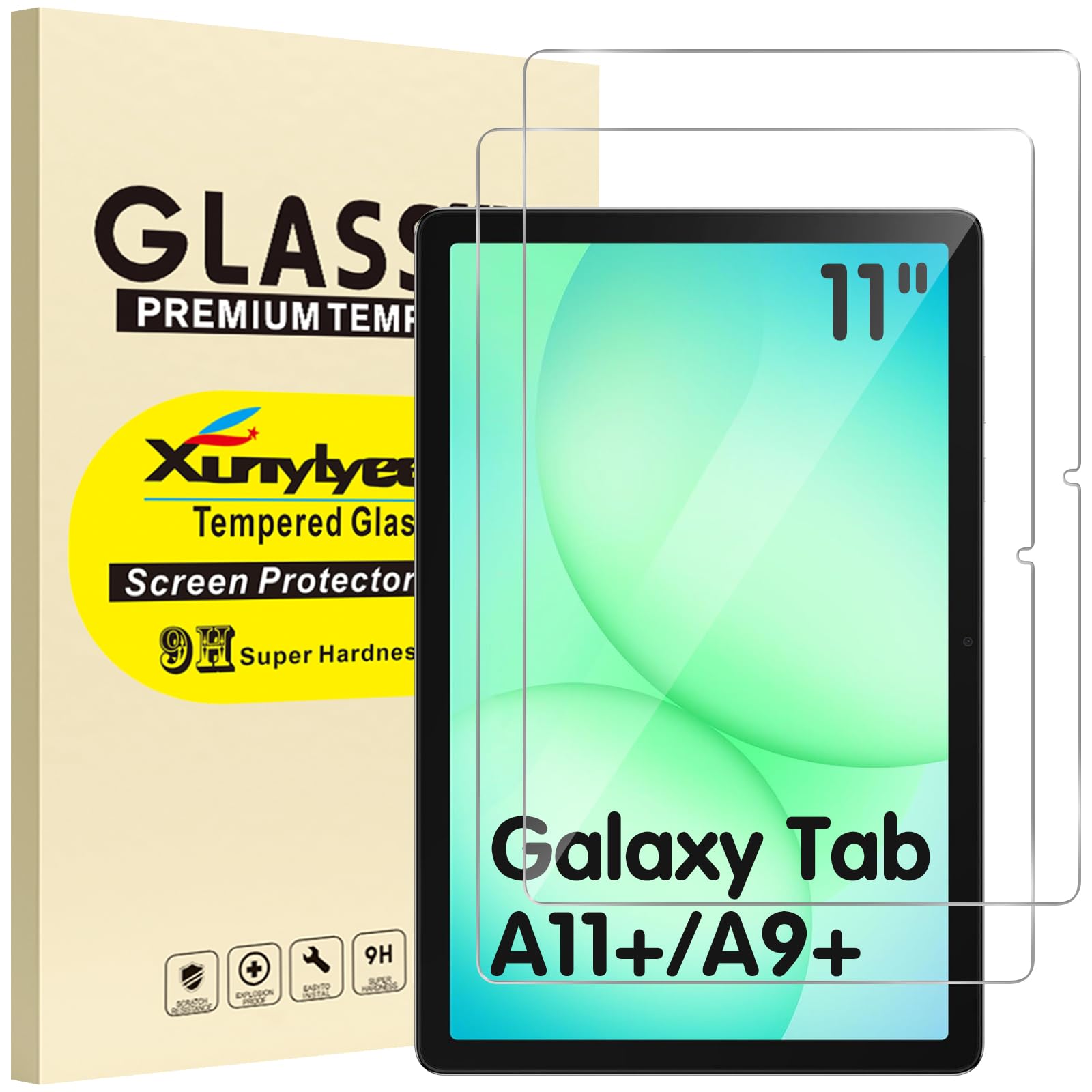 [Pack of 2 Tempered Glass Screen Protector for Samsung Galaxy Tab A9 Plus/ A9+ 11 Inch Screen Protector