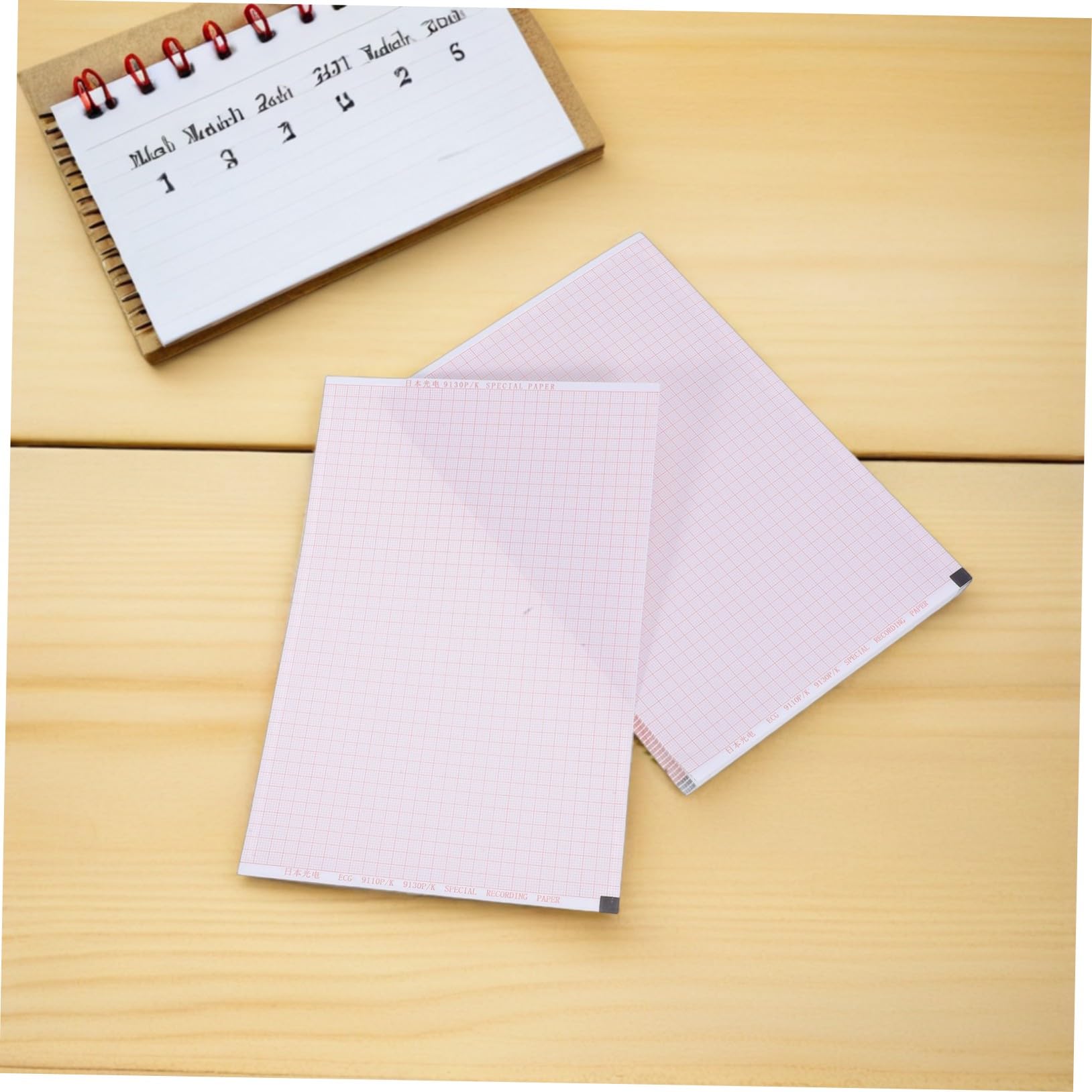 ABOOFAN 5 Piezas Papel para Monitorización Cardíaca Papel Térmico con Cuadrícula Roja Precisa Compatible con Equipos Médicos Clínicos