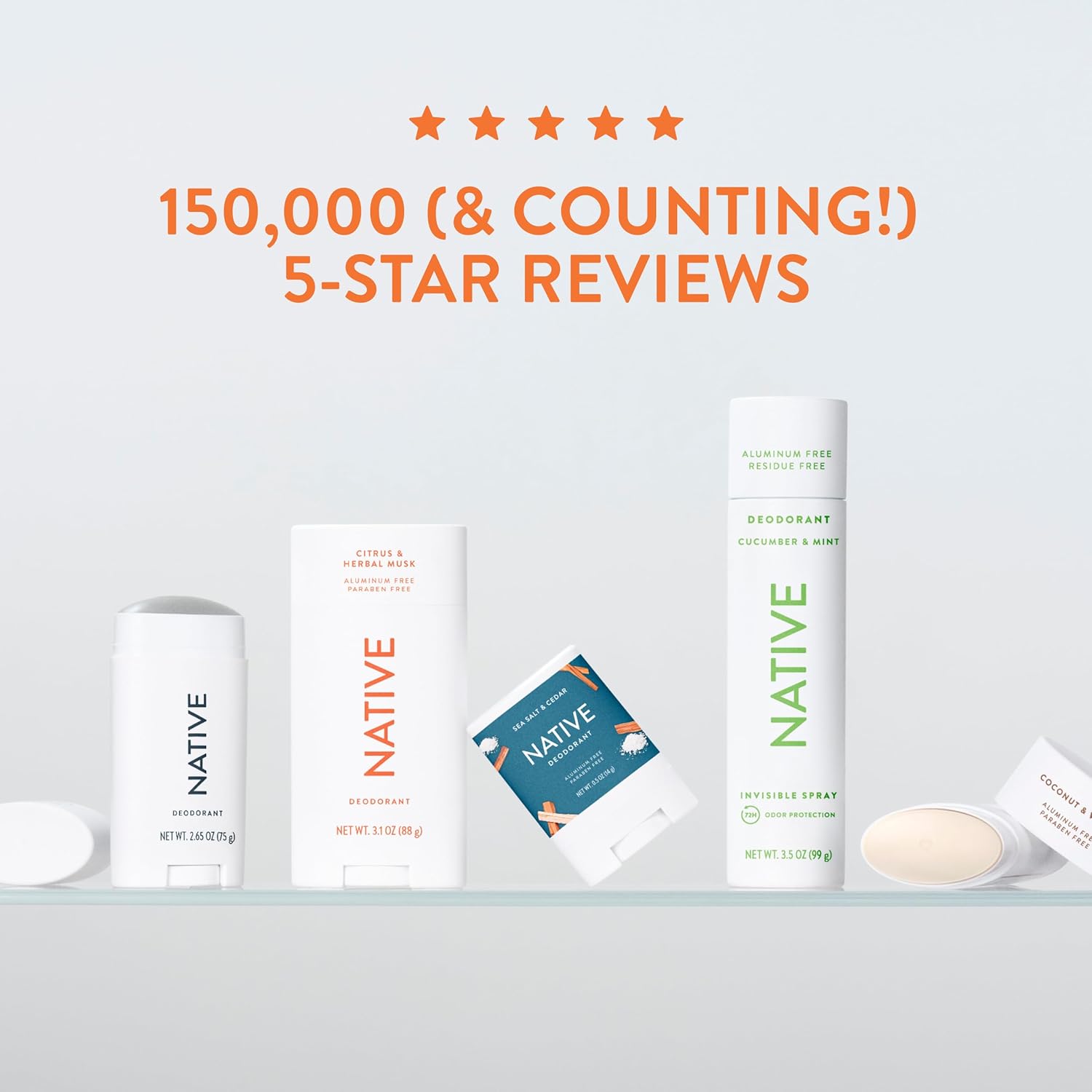 Native Aluminum Free Deodorant, Sweet Peach & Nectar, 72 Hour Odor Control, for Women & Men, Contains Naturally Derived Ingredients, 2.65 oz - Image 8