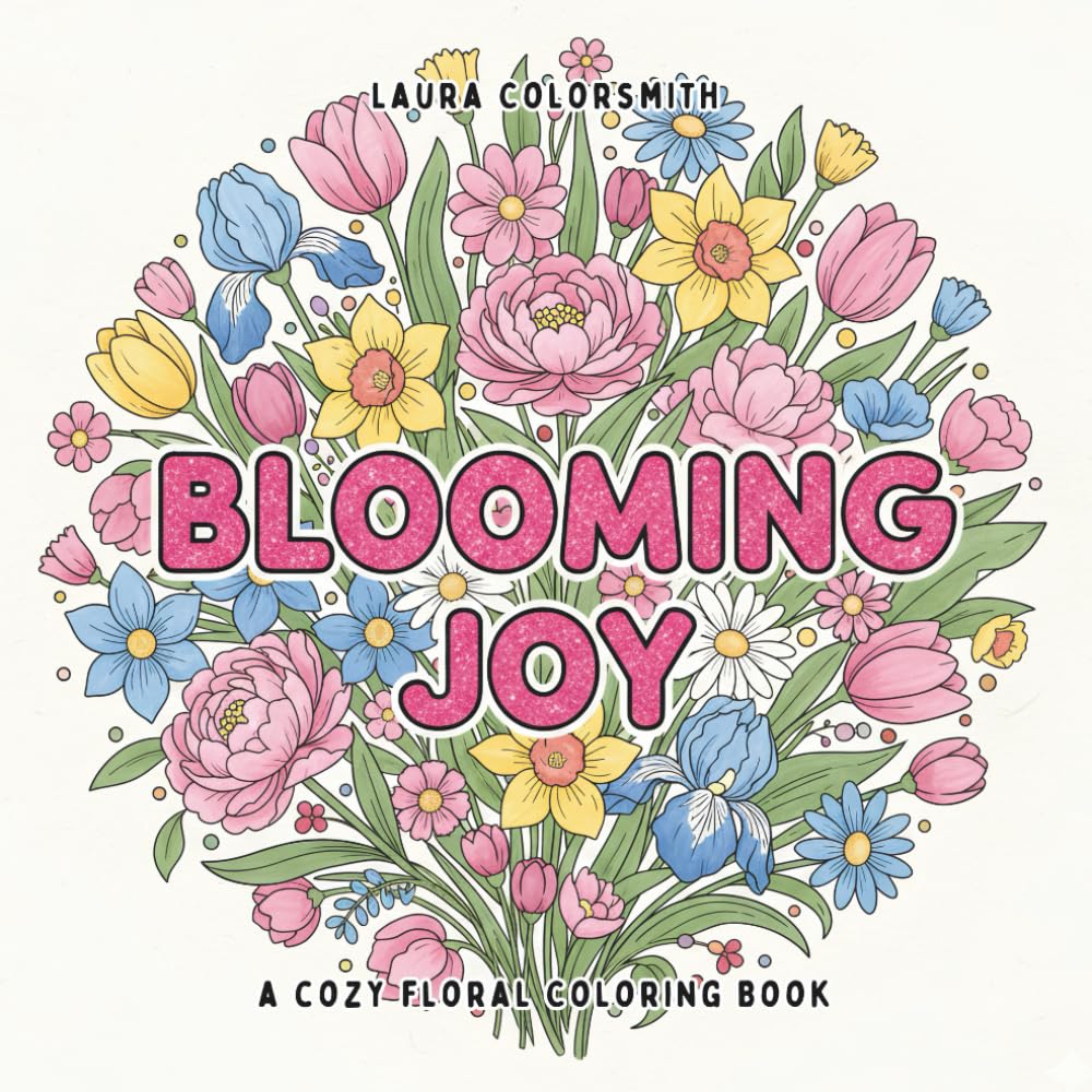 Blooming Joy - A Cozy Floral Coloring Book: Relaxing Floral Coloring Pages for Stress Relief and Creative Moments (Coloring Books: Flower, Garden)