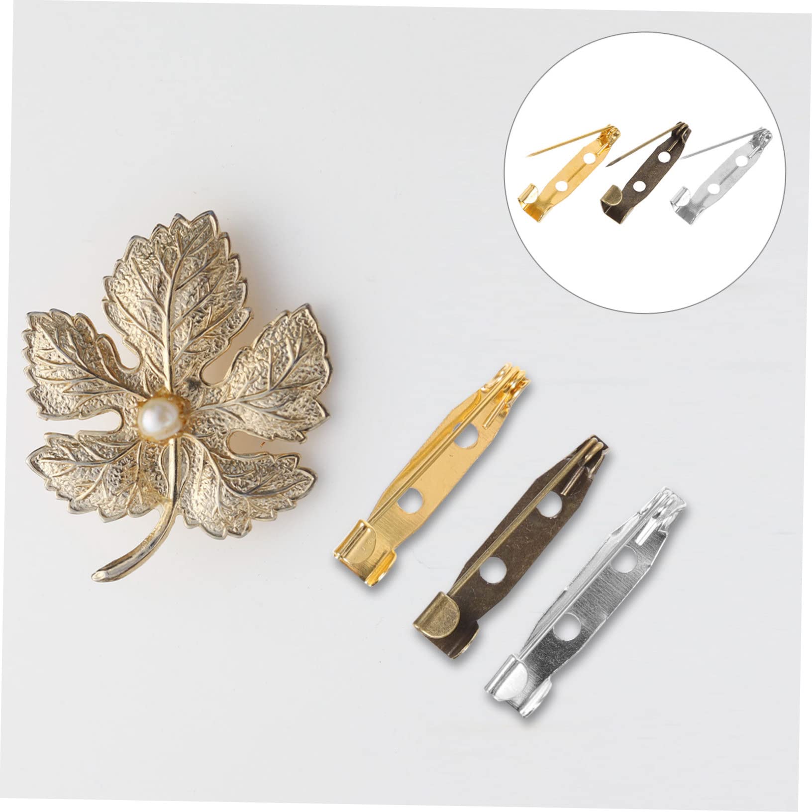 SHINEOFI 5 Set Di Spille Di Sicurezza Per Gioielli Forniture Per La Creazione Di Barre Di Rame Per Decorazioni 150 Pezzi * 5
