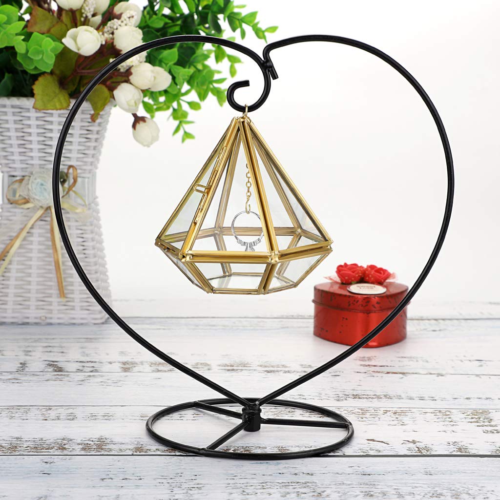 Hipiwe Jewelry Ring Display Holder Glass Ring Holder Geometric