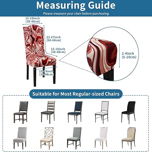 Miniatura 224 de Juego de 6 fundas elásticas para sillas de comedor, extraíbles y lavables, para sillas de comedor, hotel, ceremonia