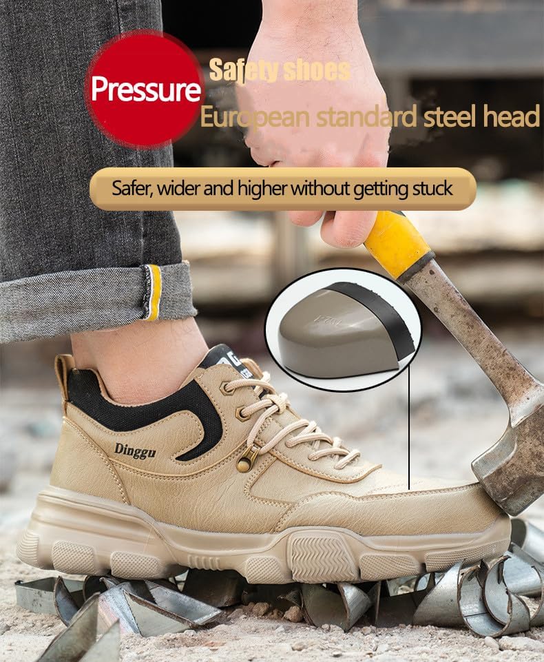 AUXDIQ] 鋼つま先靴男性用滑り止め通気性工業用複合つま先作業靴