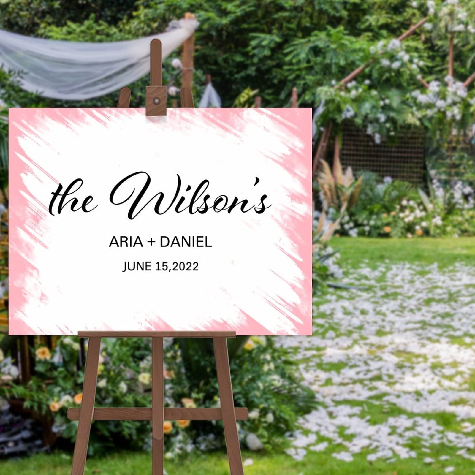 Panneau de bienvenue personnalisé pour mariage chic et décoration de fête extérieure