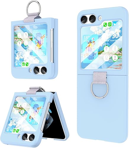 DAKORIE Para Samsung Galaxy Z Flip 5 Funda Con Anillo Cubierta Protectora A Prueba De Golpes Flip Z 5 Funda Para Teléfono Para Galaxy Z Flip 5 5G