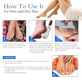 Professional Pedicure Foot File, Colossal Stainless Steel Detachable Foot Scrubber, Hard Skin Removers Pedicure Rasp for Wet and Dry Feet