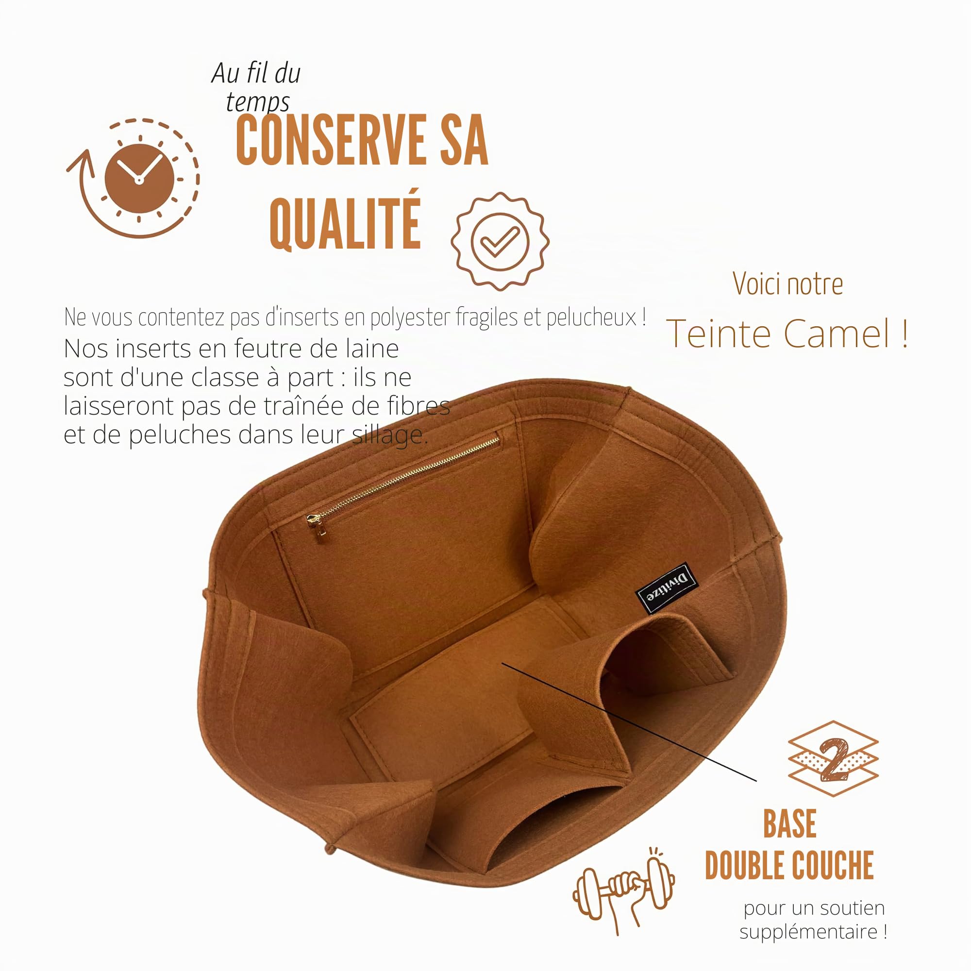 Divitize Premium Organisateur de Sac compatible avec Cyme Mini/Large — Feutre Artisanal, Revêtement Total, Fond Renforcé, Conception sur Mesure, +24 Couleurs (Mint, for Large Cyme)