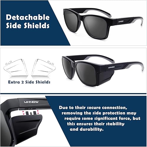 Miniatura 5 de UKNOW Gafas de seguridad  Lentes antivaho  Protección ocular con escudos laterales  Anteojos protectores ANSI Z87.1  Protección UV