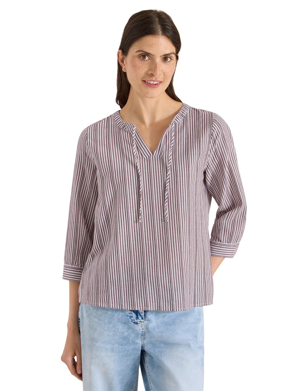 Cecil Damen 3413012 3/4-Arm Tunika mit Streifenmuster (1er Pack)