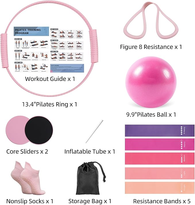 Kit de 13 Piezas para Pilates con Aro, Pelota, Bandas y Accesorios miniatura 2