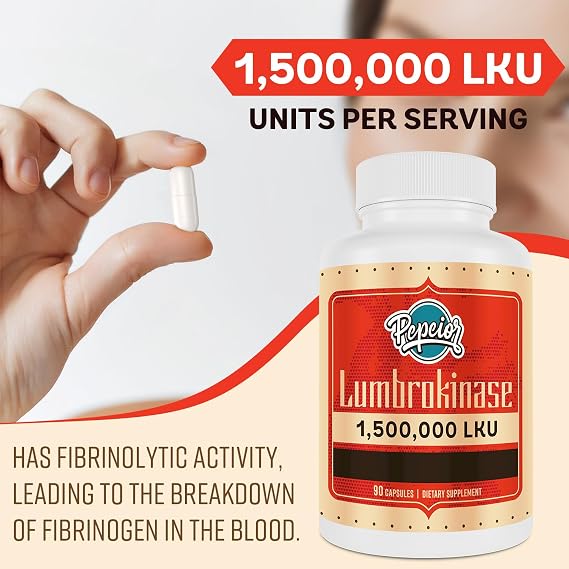Lumbrokinase 200mg (Max Activity 1,500,000 LKU) - Lumbrokinase Enzymes Supplement, More Effective Than Nattokinase - 90 Capsules (2 Bottles)