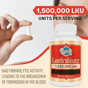 Lumbrokinase 200mg (Max Activity 1,500,000 LKU) - Lumbrokinase Enzymes Supplement, More Effective Than Nattokinase - 90 Capsules (2 Bottles)