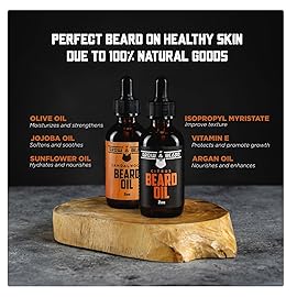 Beard Oil for Men, 2oz Sandalwood & 2oz Citrus Scent, with Jojoba & Argan Oil, Beard Moisturizer, Softener, & Conditioner, All Natural, (2 Pack)