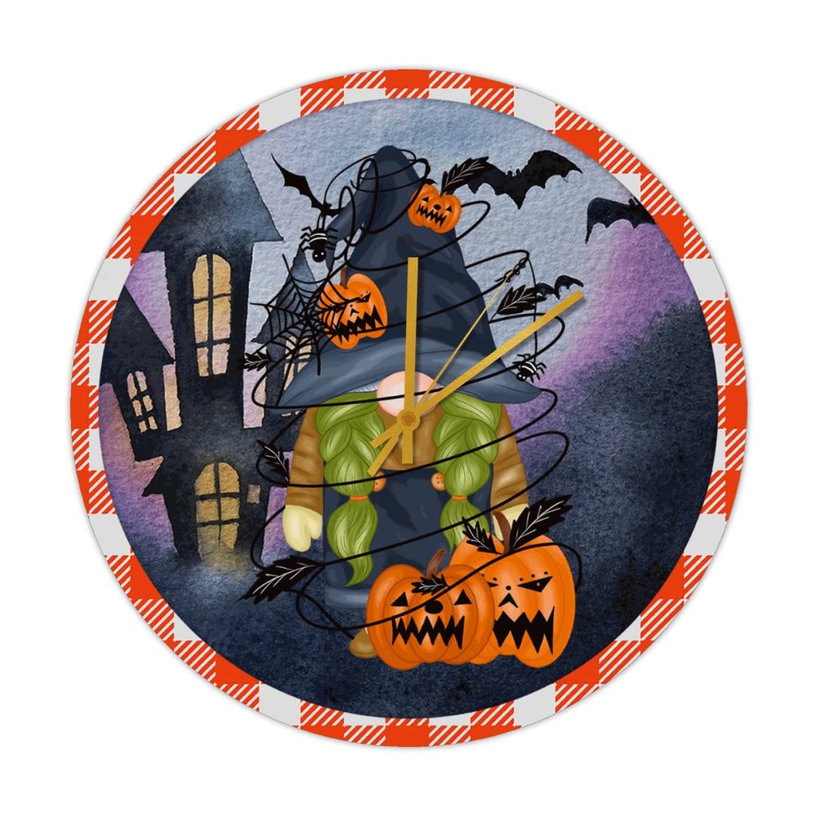Horloge bois Halloween vintage, idée cadeau de Noël et d'anniversaire originale