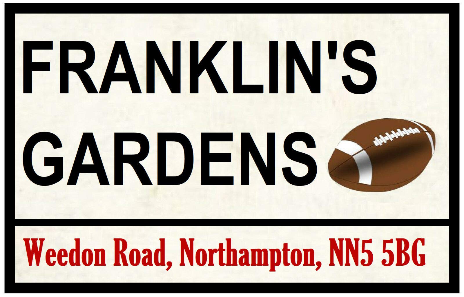 Inga Plaque636 Rugby Road Street Signs (Franklin's Gardens) Street Metal Tin Sign/Retro Decor Plaque 8X12 Inch