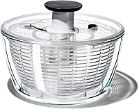 OXO Good Grips Glass Salad Spinner Large 6.22 Qt - Borosilicate Bowl, BPA-Free Lettuce Fruit Washer Dryer