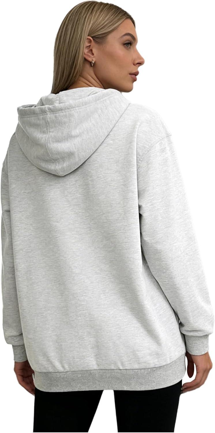 JEATHA Women's Open Front Post-surgery Shirt Adjustable Side Sleeve Zip Up for Arm Injury Recovery