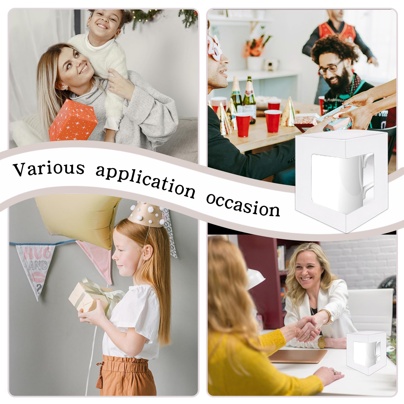 Paquete de 80 cajas de tazas para regalos, tazas de café, cajas de regalo para envío, caja de regalo transparente para copas de vino, caja de regalo de sublimación, caja de embalaje para