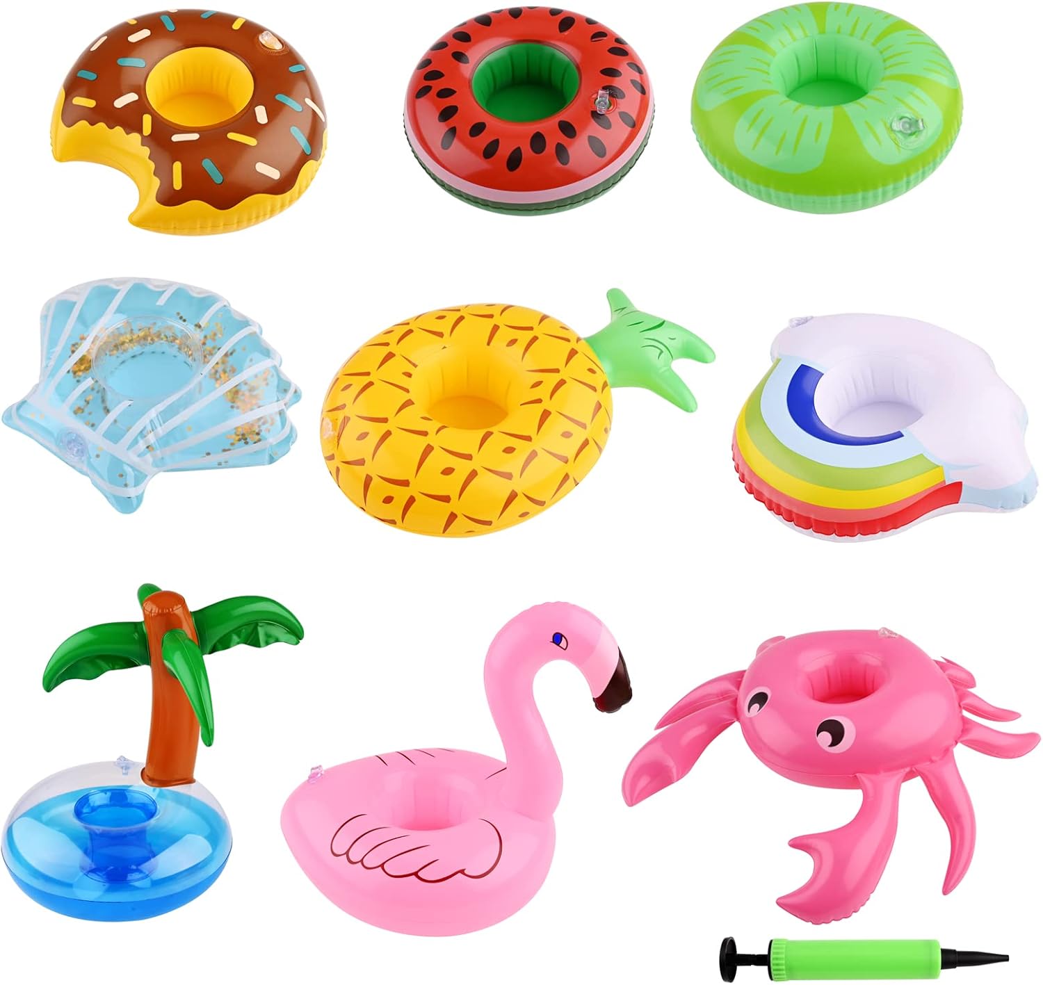 11 Pieces Inflatable Drinks Holder Set,10 Pcs Hot Tub Drinks Holder