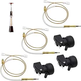 Kit de reparo de interruptor basculante e termopar de aquecedor de pátio externo, substituição de 35 cm de comprimento para aquecedores a gás propano, aquecedor de pátio pirâmide, aquecedores