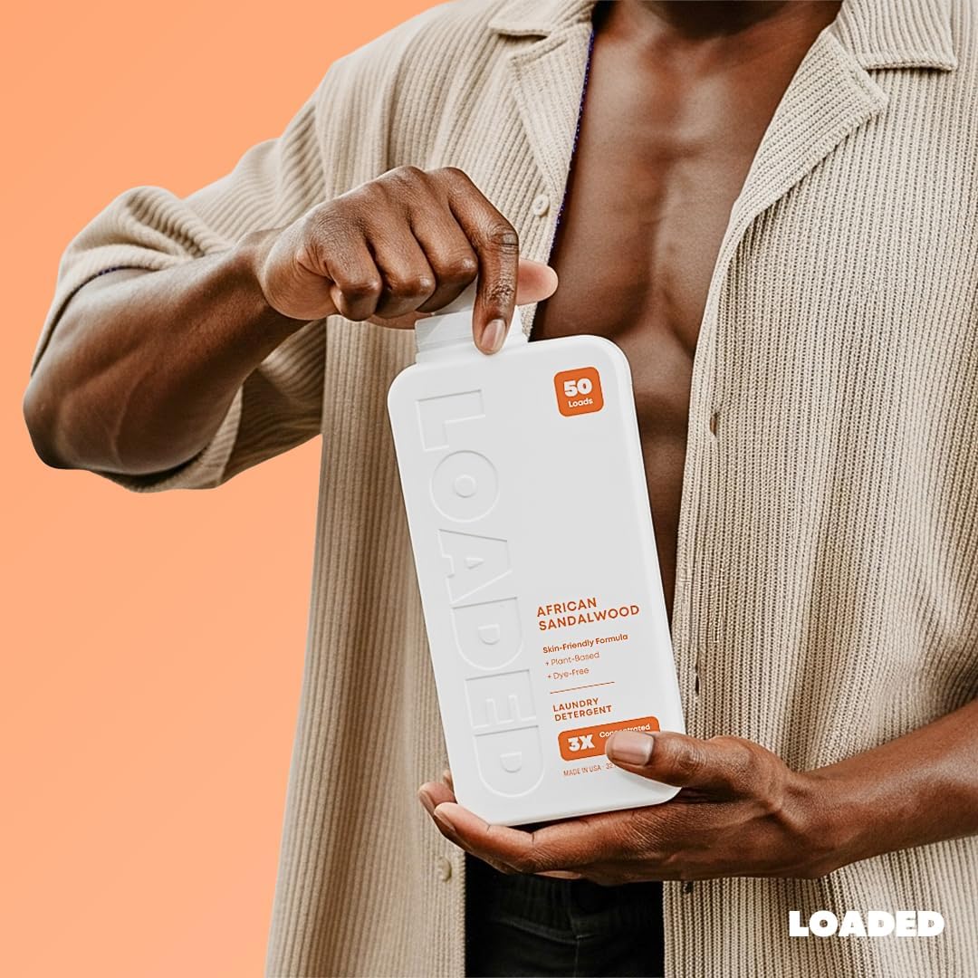 Loaded Laundry Detergent, Luxury Cologne Scented | 50 Loads | Sandalwood & Vanilla | Skin-Friendly & Plant-Based | Made in USA | 32 oz - Image 6