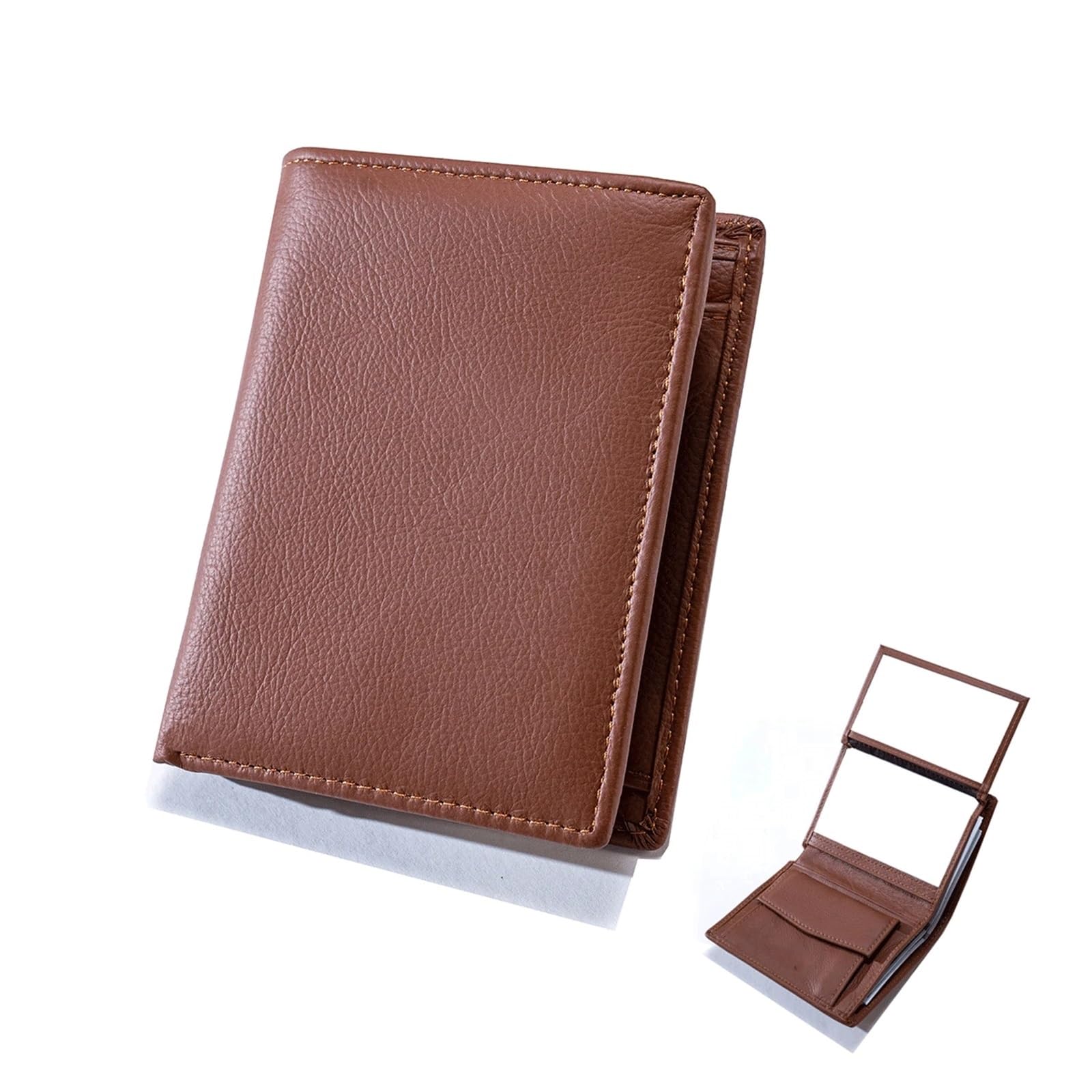 Sac à monnaie en cuir de forme verticale avec porte-cartes