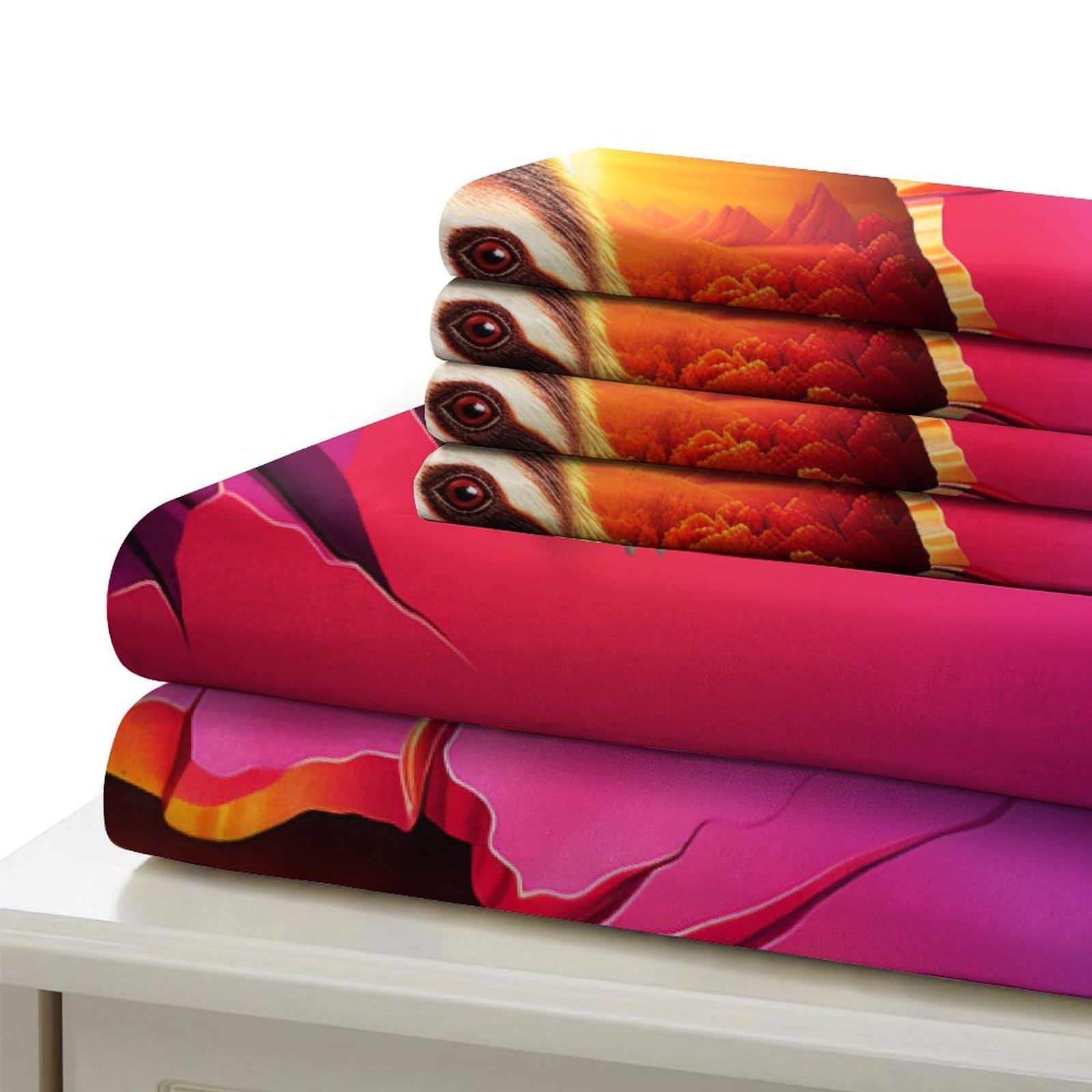 Dekbedovertrek Dubbele Cover Set 140x200cm Bruin Luiaard 3 Stuk Beddengoed Sets met kussensloop, Rits Hypoallergeen & Ademend Quilt Cover Set