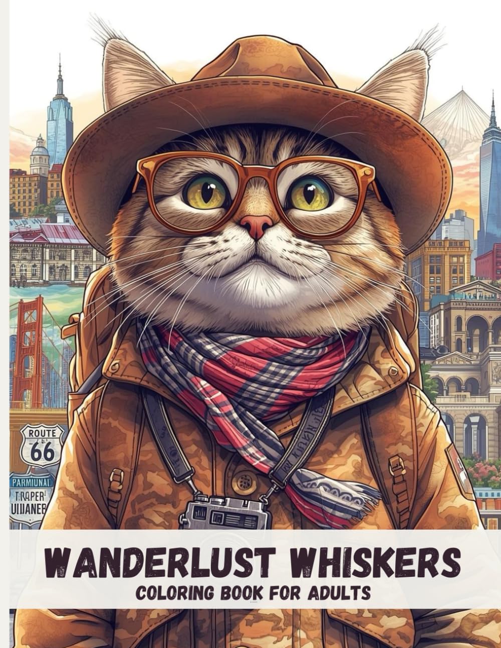 Wanderlust Whiskers: A Traveling Cat Coloring Book: Relaxing Adult Coloring Pages Inspired by Asian Streets, Travel Adventures, and Mindful Exploration