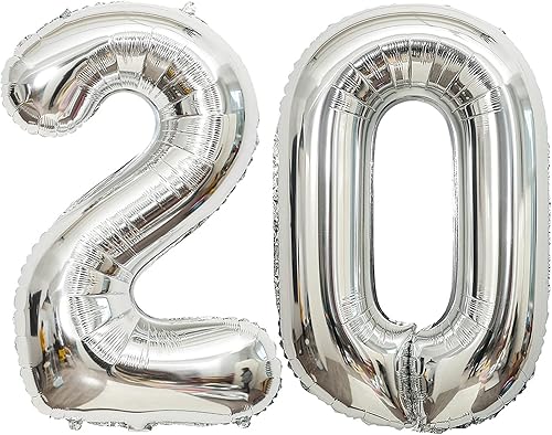 Vista 13 de Globos de 0 números plateados 0 globos de número 40 pulgadas número 0 globos de aluminio Mylar