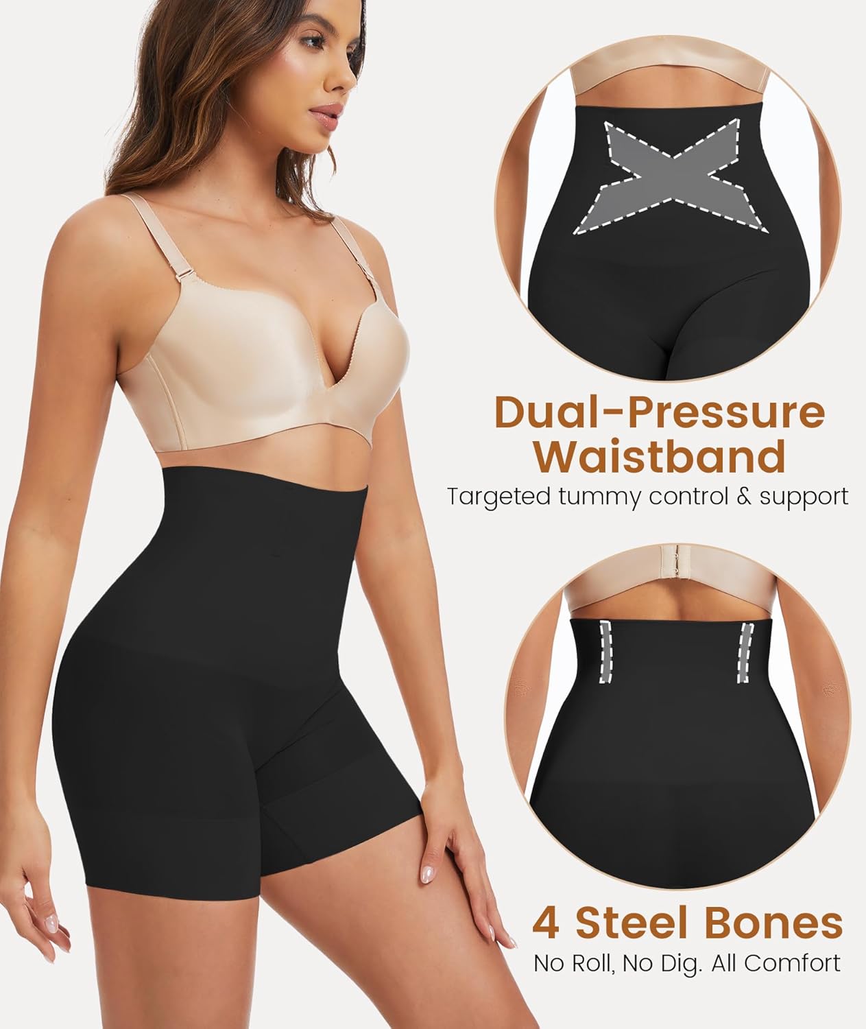 Tummy Control Shapewear for Women -Seamless High Waist Underwear,Faja Body Shaper Panties,Core Control Shorts - Image 3